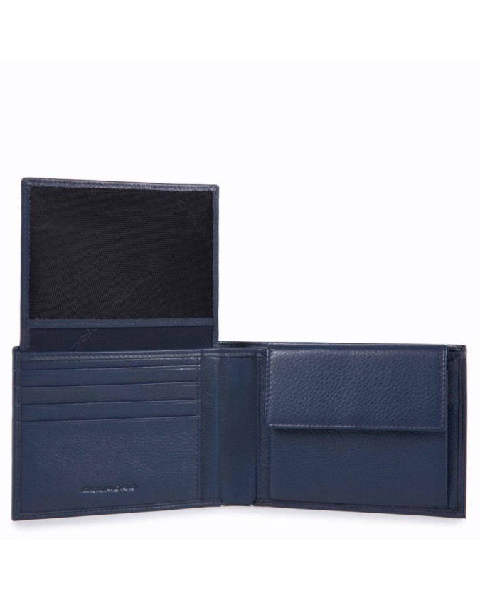 PIQUADRO - Portafoglio uomo in pelle blu - Blu - PU1392ED/BLU su Studioarch