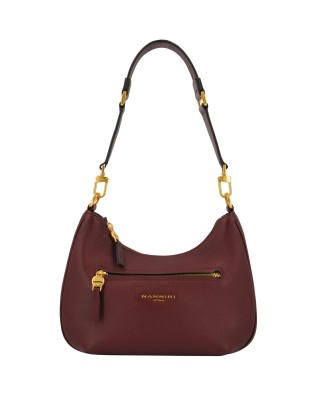  Nannini - Borsa a Spalla con Tracolla in Pelle Bice Lima