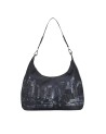  Ynot - Borsa a spalla hobo grande in tessuto ed ecopelle