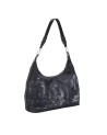  Ynot - Borsa a spalla hobo grande in tessuto ed ecopelle