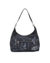  Ynot - Borsa a spalla hobo grande in tessuto ed ecopelle