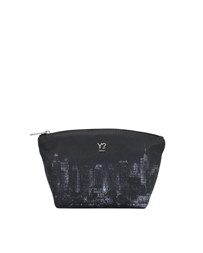  Ynot - Beauty case grande in tessuto ed ecopelle Grundge