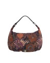  Ynot - Borsa a spalla hobo large in tessuto ed ecopelle Indigo