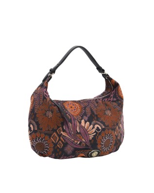  Ynot - Borsa a spalla hobo large in tessuto ed ecopelle Indigo 2