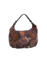  Ynot - Borsa a spalla hobo large in tessuto ed ecopelle Indigo