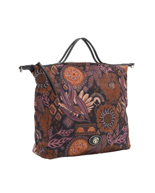 Ynot - Indigo Fabric and Faux Leather Tote Bag 2