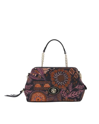 Ynot - Clutch in tessuto ed ecopelle con manico Indigo