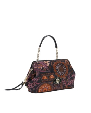  Ynot - Clutch in tessuto ed ecopelle con manico Indigo 2