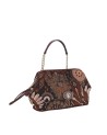 Ynot – Clutch aus Stoff und Kunstleder mit Indigo-Griff