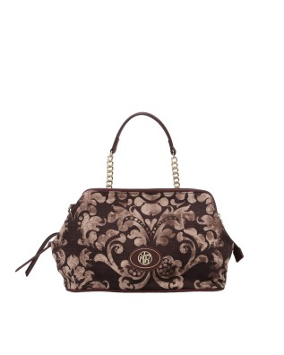  Ynot - Clutch in tessuto ed ecopelle con manico Indigo