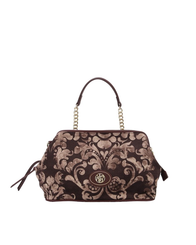Ynot - Fabric and faux leather clutch...