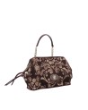 Ynot - Fabric and faux leather clutch with a handle in Indigo