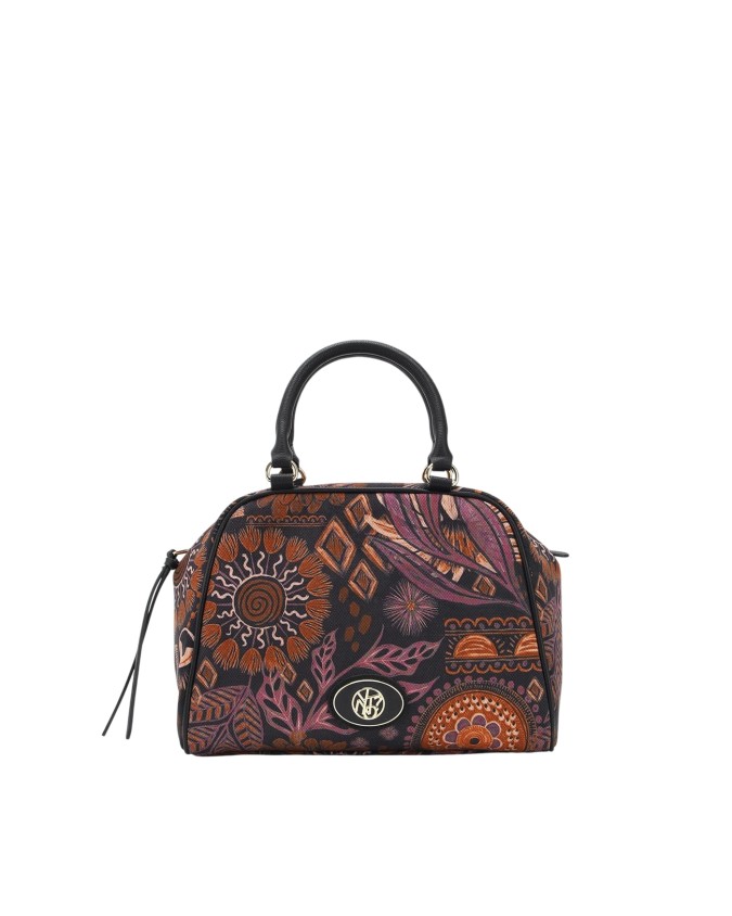  Ynot - Borsa bauletto in tessuto ed ecopelle con tracolla