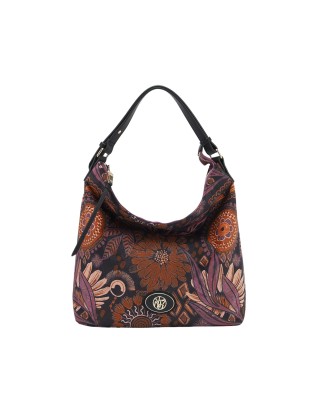  Ynot - Borsa a spalla Hobo in tessuto ed ecopelle con tracolla