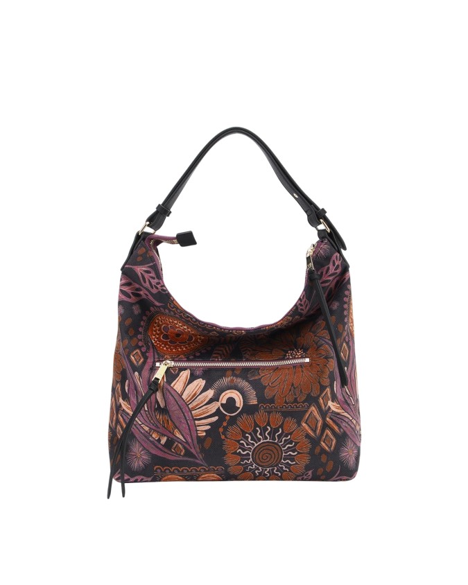 Ynot - Borsa a spalla Hobo in tessuto ed ecopelle con tracolla