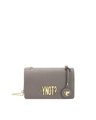 Ynot - Borsa flap bag in ecopelle con spallaccio a catena 2