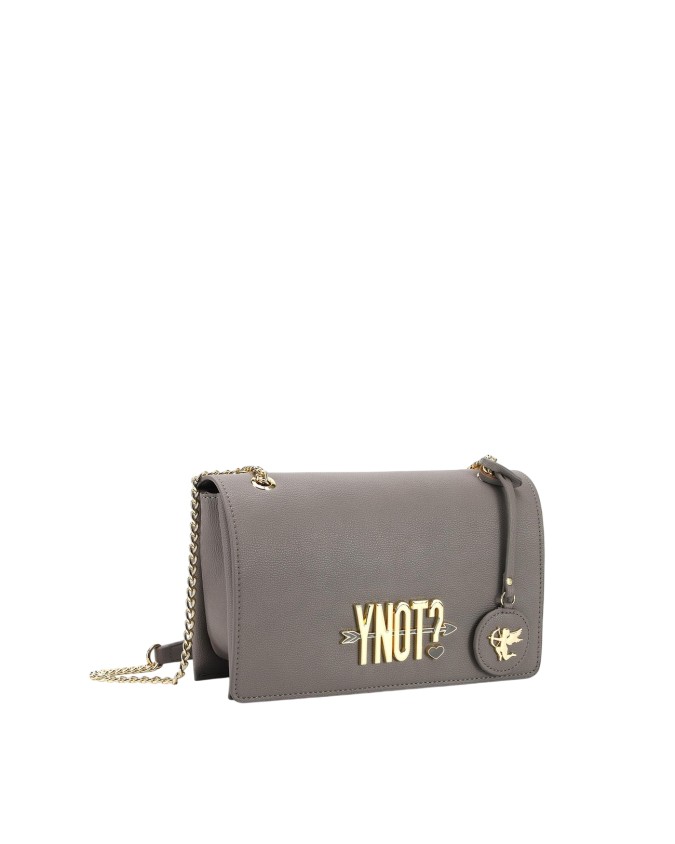  Ynot - Borsa flap bag in ecopelle con spallaccio a catena