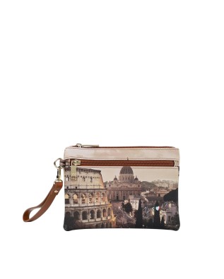 Ynot - Small Faux Leather Clutch with City Print, Yesbag...
