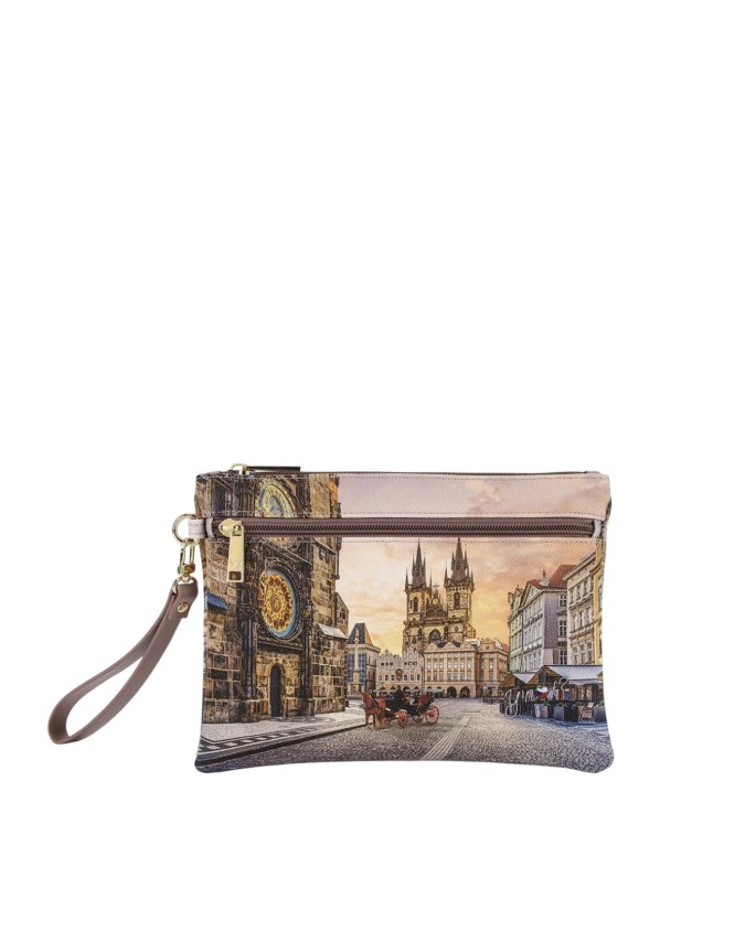  Ynot - Pochette bustina in ecopelle media stampa città Yesbag