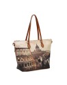 Ynot – Mittlere Einkaufstasche aus Kunstleder mit City-Print, Yesbag