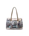 Ynot – Tragetasche aus Kunstleder mit Yesbag-Stadtmotiv