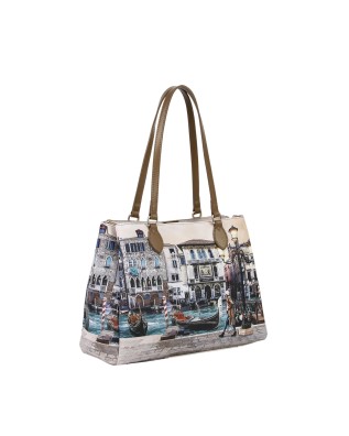  Ynot - Tote bag in ecopelle con stampa città Yesbag 2