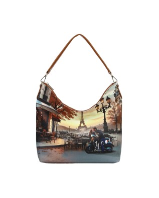  Ynot - Borsa a spalla hobo bag in ecopelle con manico singolo