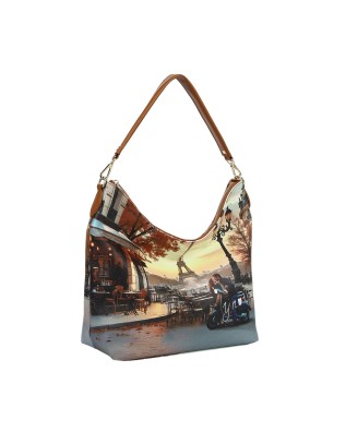 Ynot - Faux leather hobo shoulder bag with a single... 2