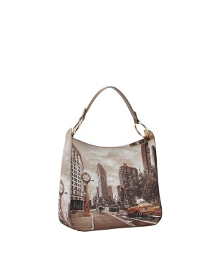  Ynot - Borsa a spalla a sacca in ecopelle stampa città Yesbag 2