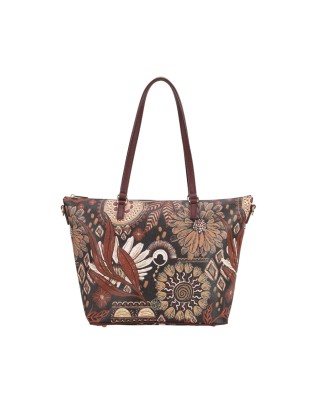  Ynot - Borsa a spalla Shopping in ecopelle con doppio manico