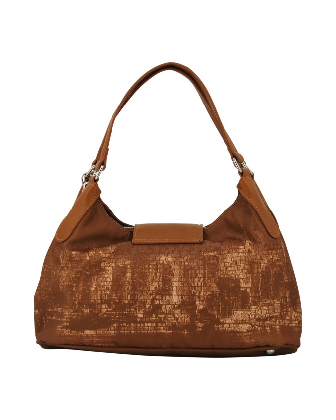  Ynot - Borsa shopping media con patta in tessuto ed ecopelle