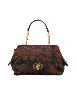  Ynot - Clutch in tessuto ed ecopelle con manico Indigo