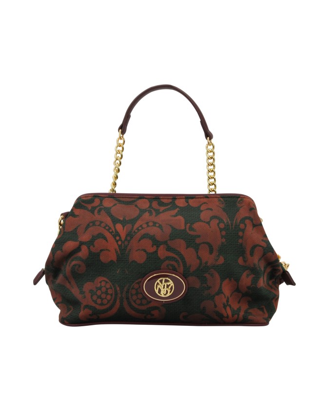Ynot - Fabric and faux leather clutch...