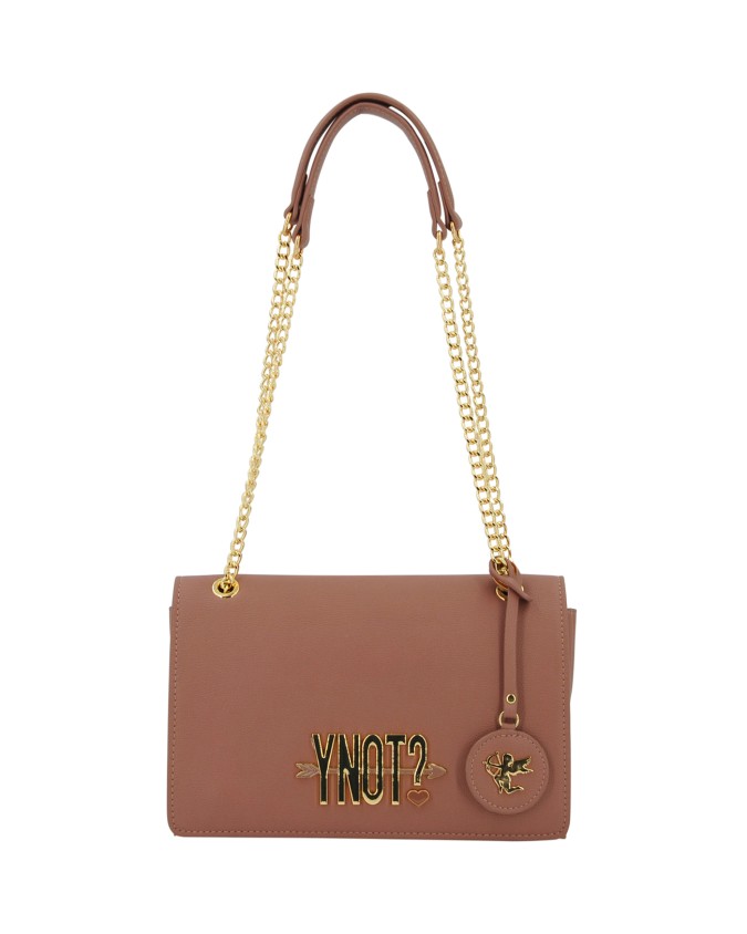  Ynot - Borsa flap bag in ecopelle con spallaccio a catena