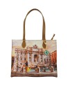 Ynot - Borsa shopping squadrata in ecopelle stampa città Yesbag