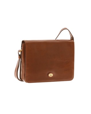 The Bridge - Story Men's Leather Briefcase with Flap - Brown