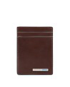 PIQUADRO - Porta carte credito,biglietti,ferma soldi - Mogano -