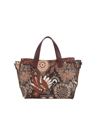  Ynot - Borsa tote bag Large in ecopelle rigida Ikebana