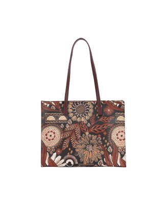 Ynot - Borsa shopping squadrata in ecopelle Ikebana