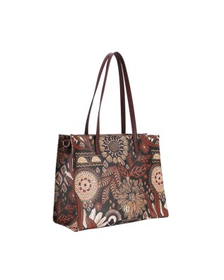  Ynot - Borsa shopping squadrata in ecopelle Ikebana 2