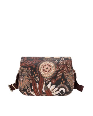  Ynot - Borsa postina con patta in ecopelle Ikebana