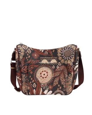  Ynot - Borsa sacca a tracolla con tasca frontale Ikebana