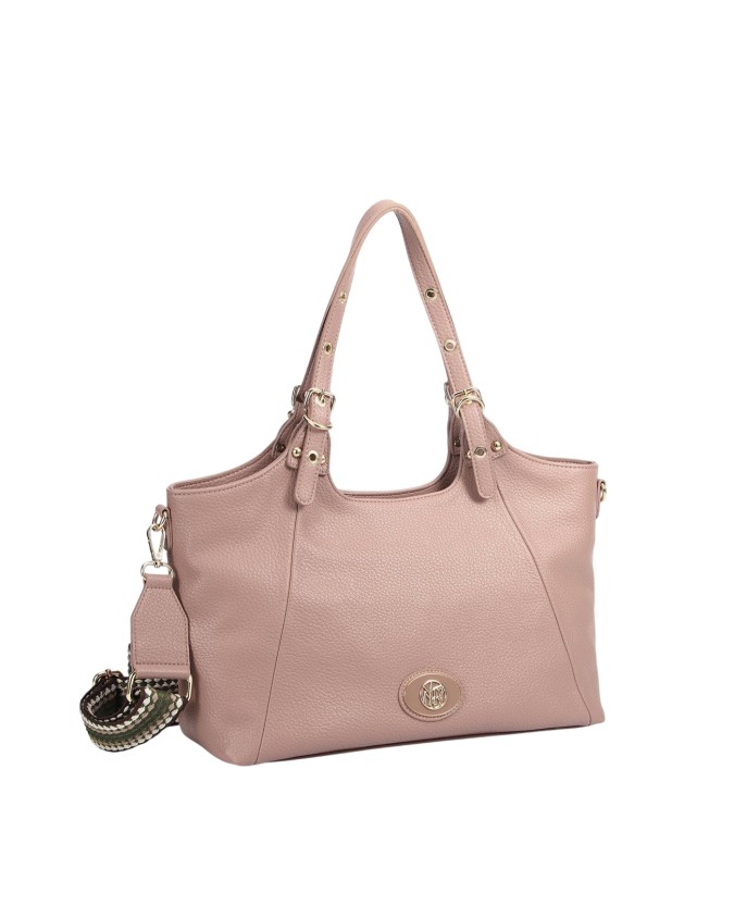  Ynot - Borsa shopping in ecopelle con doppio manico Happy