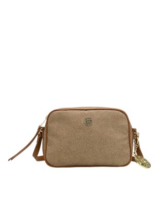  Ynot - Borsa a tracolla in tessuto logato ed ecopelle Cloud
