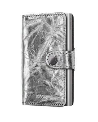Secrid - Men's Leather Miniwallet Crunch Wallet - Silver