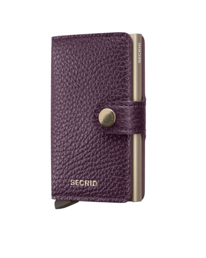  Secrid - Miniwallet in pelle e alluminio Pebble