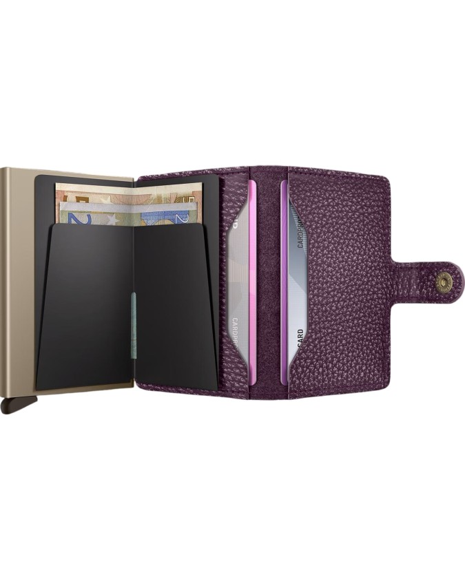  Secrid - Miniwallet in pelle e alluminio Pebble