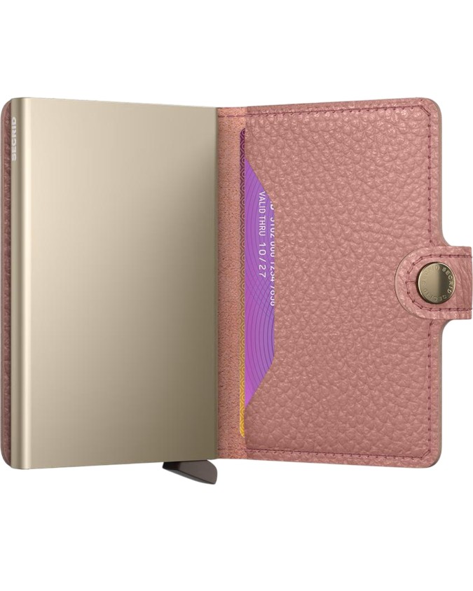  Secrid - Miniwallet in pelle e alluminio Pebble