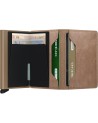 Secrid - Portafoglio sottile in pelle e alluminio Slimwallet Vintage