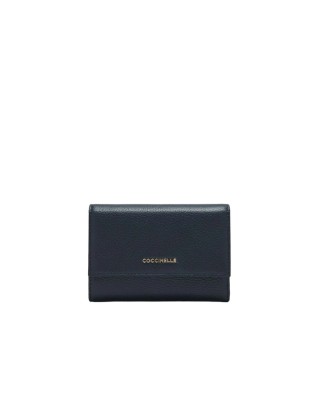 Coccinelle - Portafoglio donna con tasca porta monete in pelle Metallic Soft 2